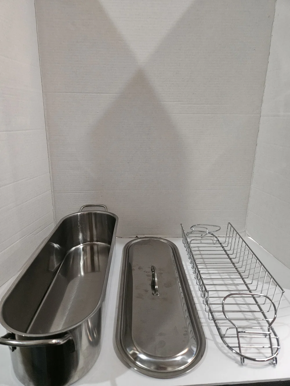 3 Piece Stainless Steel Whole Fish Poacher 18